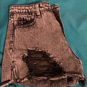 denim shorts black mom shorts